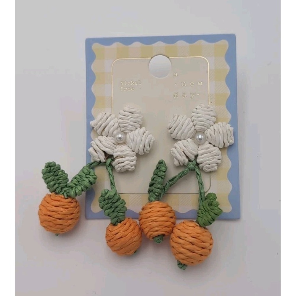 A New Day flower carrot earrings